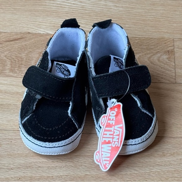 VANS Sk8-Hi Old Skool Animal Faces Checkerboard Crib Shoes Baby Sz 4 Hook & Loop - Picture 6 of 11